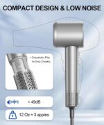 Hair Dryer, 160000 RPM High-Speed Ionic Blow Dryer with Magnetic Diffuser, Fast-Drying Hair Dryer for Women, 500M Negative Ions Frizz Control, Low-Noise Hairdryer for Home & Salon - Image 7