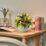 Hopewood Fake Plants Indoor Small Artificial Eucalyptus Plants in White Pots for Bedroom Home Decor Faux Plants Decor - Image 4