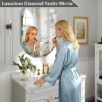 36x24 Inch Beveled Oval Bathroom Mirror, Frameless Copper-Free Silver Mirror, Modern Vanity Mirror, Decorative Wall Mirrors Over Sink for Restroom, Bedroom, Living Room, Bathroom, Entryway - Image 3