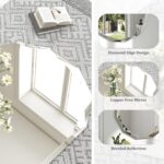 36x24 Inch Beveled Oval Bathroom Mirror, Frameless Copper-Free Silver Mirror, Modern Vanity Mirror, Decorative Wall Mirrors Over Sink for Restroom, Bedroom, Living Room, Bathroom, Entryway - Image 5