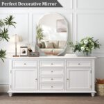 36x24 Inch Beveled Oval Bathroom Mirror, Frameless Copper-Free Silver Mirror, Modern Vanity Mirror, Decorative Wall Mirrors Over Sink for Restroom, Bedroom, Living Room, Bathroom, Entryway - Image 9