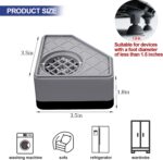 4Pcs Anti Vibration Pads for Washing Machine, Stops Washer Dryer Moving, Prevents Noise, Vibration Transfer, Antivibration Stabilizer Support Feet (Increase1.8in) - Image 4