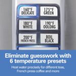 Hamilton Beach 1.7 Liter Temperature Control Electric Kettle, Water Boiler & Heater, Fast Boiling 1500 Watts, BPA Free, Cordless, Auto-Shutoff and Boil-Dry Protection, Stainless Steel (41020R) - Image 4