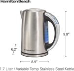 Hamilton Beach 1.7 Liter Temperature Control Electric Kettle, Water Boiler & Heater, Fast Boiling 1500 Watts, BPA Free, Cordless, Auto-Shutoff and Boil-Dry Protection, Stainless Steel (41020R) - Image 10