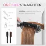 TYMO Ring Plus Ionic Hair Straightener Brush - Straightening Comb with Negative Ions for Women, Titanium Coating, 9 Temp Settings & LED Display, Dual Voltage, Professional Styling Tools - Image 3