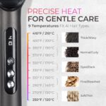 TYMO Ring Plus Ionic Hair Straightener Brush - Straightening Comb with Negative Ions for Women, Titanium Coating, 9 Temp Settings & LED Display, Dual Voltage, Professional Styling Tools - Image 8