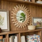 24 Inch Brown Boho Wall Decor Sunburst Mirror - Round Wooden Wall Decor, Handmade Rustic Circular Mirror for Living Room, Bedroom, Entryway, Office - Image 6