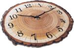 Rustic Wooden Wall Clock 12 Inch Silent Non Ticking Wall Clocks Battery Operated - Image 7