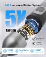 1000W Powerful Immersion Blender Handheld, 2025 New Update Hand Blender with 25-Speed and Heavy-Duty Copper Motor (Silver) - Image 3