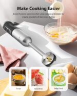 1000W Powerful Immersion Blender Handheld, 2025 New Update Hand Blender with 25-Speed and Heavy-Duty Copper Motor (Silver) - Image 5