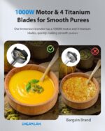 1000W Powerful Immersion Blender Handheld, 2025 New Update Hand Blender with 25-Speed and Heavy-Duty Copper Motor (Silver) - Image 7