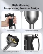 1000W Powerful Immersion Blender Handheld, 2025 New Update Hand Blender with 25-Speed and Heavy-Duty Copper Motor (Silver) - Image 8