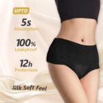 MOLLIS Disposable Period Underwear for Women, Postpartum Panties, Maternity Knickers Heavy Flow Leak Proof, Black, Large/X-Large, 8 Count - Image 3