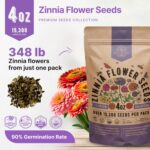 Zinnia Seeds Pack 4 oz - Over 15,300 Non-GMO Heirloom Zinnia Seeds for Planting, Annual Flowers in Individual Seed Packet for Planting Home Garden Indoor & Outdoor Gardening - Image 4