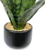 Artificial Snake Plant 22.5" Faux Agave Fake Sansevieria Artificial Potted Plants for Indoor and Outdoor Home Office Décor (White Pot) - Image 6