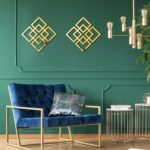 Weysat Wall Mount Home Mirror, 2 Pieces Silver Square Decorative Mirror for Bedroom, Living Room, Bathroom, 11.8 x 11.8 Inches(Gold,Mirrored) - Image 4