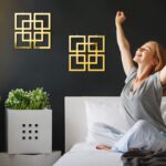 Weysat Wall Mount Home Mirror, 2 Pieces Silver Square Decorative Mirror for Bedroom, Living Room, Bathroom, 11.8 x 11.8 Inches(Gold,Mirrored) - Image 5