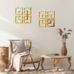 Weysat Wall Mount Home Mirror, 2 Pieces Silver Square Decorative Mirror for Bedroom, Living Room, Bathroom, 11.8 x 11.8 Inches(Gold,Mirrored) - Image 7