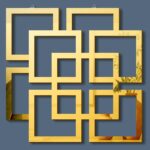 Weysat Wall Mount Home Mirror, 2 Pieces Silver Square Decorative Mirror for Bedroom, Living Room, Bathroom, 11.8 x 11.8 Inches(Gold,Mirrored) - Image 8