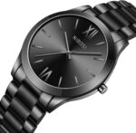 NIBOSI Men Watches Analog Quartz Stainless Steel Black Watches for Men Waterproof Business Classic Watch Fashion Minimalist Ultra Thin Wrist Watch for Work and Casual Wear - Image 3