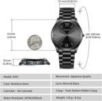 NIBOSI Men Watches Analog Quartz Stainless Steel Black Watches for Men Waterproof Business Classic Watch Fashion Minimalist Ultra Thin Wrist Watch for Work and Casual Wear - Image 8