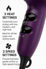 Remington Ionic Compact Hair Dryer, Travel Size, 1875 Watts, 3 Heat and 2 Speed Settings - Image 3