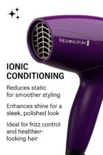 Remington Ionic Compact Hair Dryer, Travel Size, 1875 Watts, 3 Heat and 2 Speed Settings - Image 4