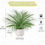 Hollyone Large Artificial Potted Plants Fake Palm Plants 19" Faux Green Plant Plastic Tropical Palm Tree in White Ceramic Pots Bohemian for Home Room Office House Indoor Decoration - Image 3