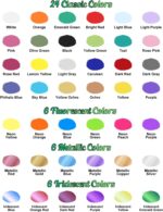 Airbrush Paint - 42 Colors with 4.05 Fl Oz Thinner, Iridescent, Neon and Metallic Air Brush Paints Acrylic Ready to Spray, Water-Based Painting Set for Artists Beginners - Image 3