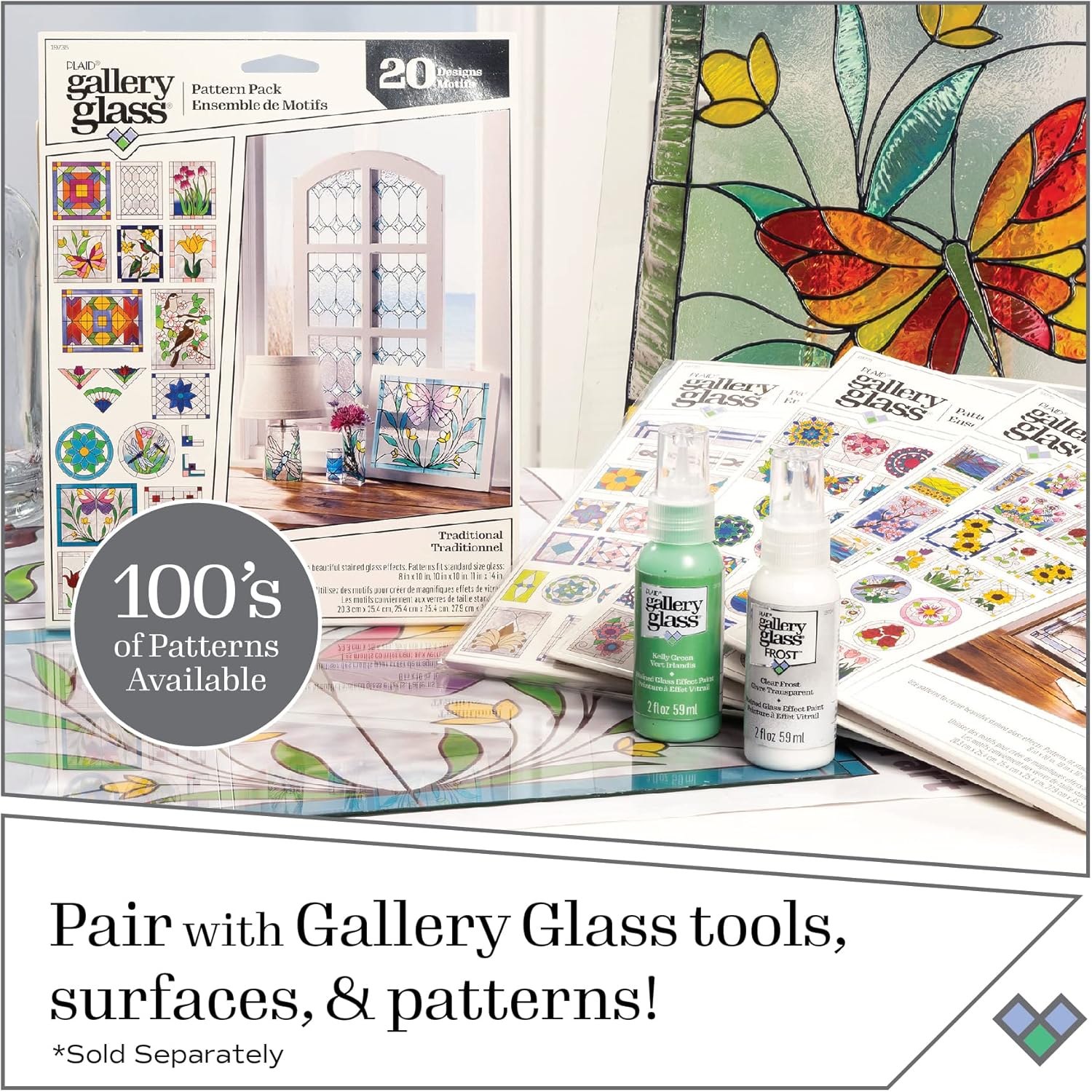 Gallery Glass Window Acrylic Craft Paint Set Formulated to be Non-Toxic, Perfect for Beginners and Artists, Eighteen Bottles, 2 Ounce, Assorted Colors 2, 2 Fl Oz (Pack of 18) - Image 10
