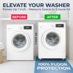 Anti Vibration Pads for Washing Machine with Tank Tread Grip | 4 Pack + Level | Fits Most Round Feet up to 1.75” | Stops Washer Dryer from Moving | Rubber Antivibration Stabilizer for Leveling Washer - Image 8