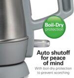 Hamilton Beach 1 Liter Electric Kettle, Water Boiler & Heater, Fast 1500 Watts, BPA Free Interior, Cordless Serving, Auto-Shutoff and Boil-Dry Protection, Cord Wrap, Stainless Steel (41065) - Image 4