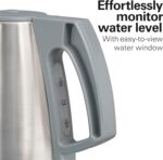 Hamilton Beach 1 Liter Electric Kettle, Water Boiler & Heater, Fast 1500 Watts, BPA Free Interior, Cordless Serving, Auto-Shutoff and Boil-Dry Protection, Cord Wrap, Stainless Steel (41065) - Image 6