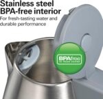Hamilton Beach 1 Liter Electric Kettle, Water Boiler & Heater, Fast 1500 Watts, BPA Free Interior, Cordless Serving, Auto-Shutoff and Boil-Dry Protection, Cord Wrap, Stainless Steel (41065) - Image 8