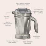 Vitamix 48-Ounce Stainless-Steel Blender Container with SELF-DETECT, Dishwasher-Safe, BPA-Free Clear Lid, Laser-Cut Stainless-Steel Blades, Compatible with All Full-Size Vitamix Blenders - Image 4