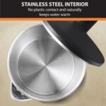 KRUPS 1.5L Electric Kettle Stainless Steel Cool Touch Interior, Fast Boiling, One Cup in 80 Seconds, Double Wall, Auto Off, Keep Warm, Hot Water Kettle Electric, Cordless, Black/White - Image 6