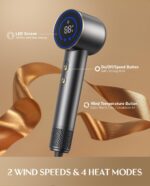 Fanttik Solo SonicDry H10 APEX 80% Faster Drying with 110,000 RPM Brushless Motor Hair Dryer, 56dB Low-Noise, 0.74lb LightFlow Blow Dryer, Ionic Tech for Travel, Home, Salon - Grey - Image 5