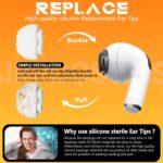 4 Pairs Replacement Ear Tips for AirPods Pro 2nd/1st Generation with Portable Storage Box & Cleaner Pen,Noise Reduction Holewith & Built-in dust Guard Screen,Silicone EarTips(White) - Image 7