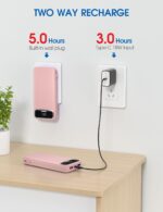 Portable Charger, 12000mAh 22.5W Fast Charging Power Bank with Built-in Cables & Wall Plug, USB C External Battery Pack with LED Display, Travel Essential Charging Bank for iPhone, iPad, Samsung Pink - Image 8