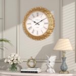Abdurey 12 Inch Gold Sunflower Decorative Wall Clock, Boho Decor Wall Clocks for Living Room,Kitchen,Farmhouse,Bedroom,Bathroom - Image 6