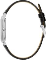 Bulova Men's Stainless Steel 3-Hand Calendar Date Quartz Watch with Black Leather Strap, Rectangle Dial Style: 96B107 - Image 4