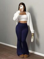 Yoga Pants for Women Wide Leg High Waist Workout Flare Leggings Tummy Control Casual Pants - Image 4