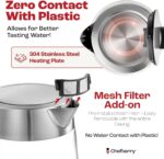 Electric Kettle for Boiling Hot Tea & Water | 1.7L Stainless Steel Borosilicate Glass Boiler With No Plastic, Automatic Shutoff, BPA Free, Fast Heating Technology (Black) - Image 3