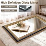 Vintage Gold Mirror, 36 Inches x 24 Inches Black Gold Baroque Wall Mirror with Handmade Aged Gold Carved Solid Wood Frame for Fireplace Mantel, Entryway - Image 6