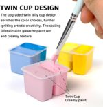 HIMI Gouache Paint Set, 48 Colors x 0.4oz, Twin Cup Jelly Design, bouns 3 Brushes & a Palette, Non-Toxic, Opaque Guache Paint for Canvas and Watercolor Paper - Perfect for Beginners, Students, Artists - Image 5