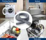 6.5ft Washing Machine Drain Hose Extension Kit - Universal for Washer, Dishwasher & Dehumidifier, 7-Piece Set with U-Bracket, 4 Clamps & Adapter - Image 8