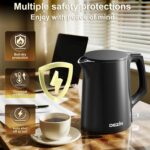 Dezin 0.8L Electric Kettle, Small Electric Kettle with Double Wall Construction, 304 Stainless Steel Electric Tea Kettle for Business Trip, Portable Travel Kettle with Auto Shut-Off - Image 4