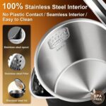 Dezin 0.8L Electric Kettle, Small Electric Kettle with Double Wall Construction, 304 Stainless Steel Electric Tea Kettle for Business Trip, Portable Travel Kettle with Auto Shut-Off - Image 7