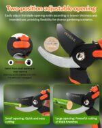 8" Pruning Shears for Gardening, Professional Japanese SK5 Steel Garden Scissors with Teflon Coating, Adjustable 25mm Cutting Range, Safety Lock, Ideal for Branches, Flowers & Bonsai - Image 4