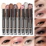 LANGMANNI 8Colors Dual-Ended Cream Eyeshadow Stick Set – Silky Smooth, Waterproof & Transfer-Proof, Built-in Blender Brush, All-Day Matte & Shimmer Wear Eye Makeup(#A) - Image 3